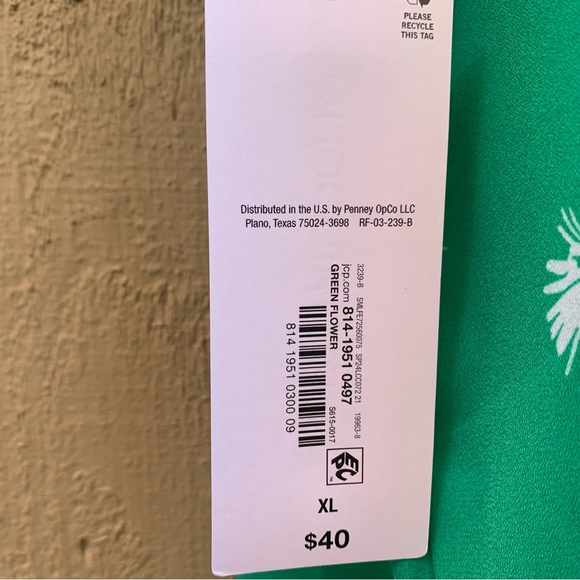 NWT Liz Claiborne Plus Split Tie Neck Short Sleeve Blouse Ditsy Floral Spring - Picture 16 of 16